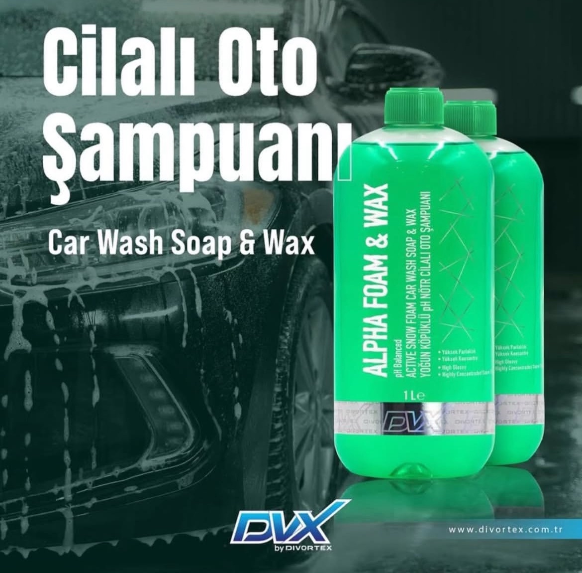 Divortex Alpha Foam Ph Nötr Cilalı Oto Şampuanı 1 Lt. (Konsantre) - Görsel 2