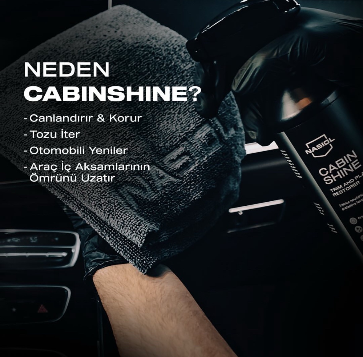 Nasiol Cabin Shine Trim ve Plastik Korucuyu/Yenileyici-500ml - Görsel 5