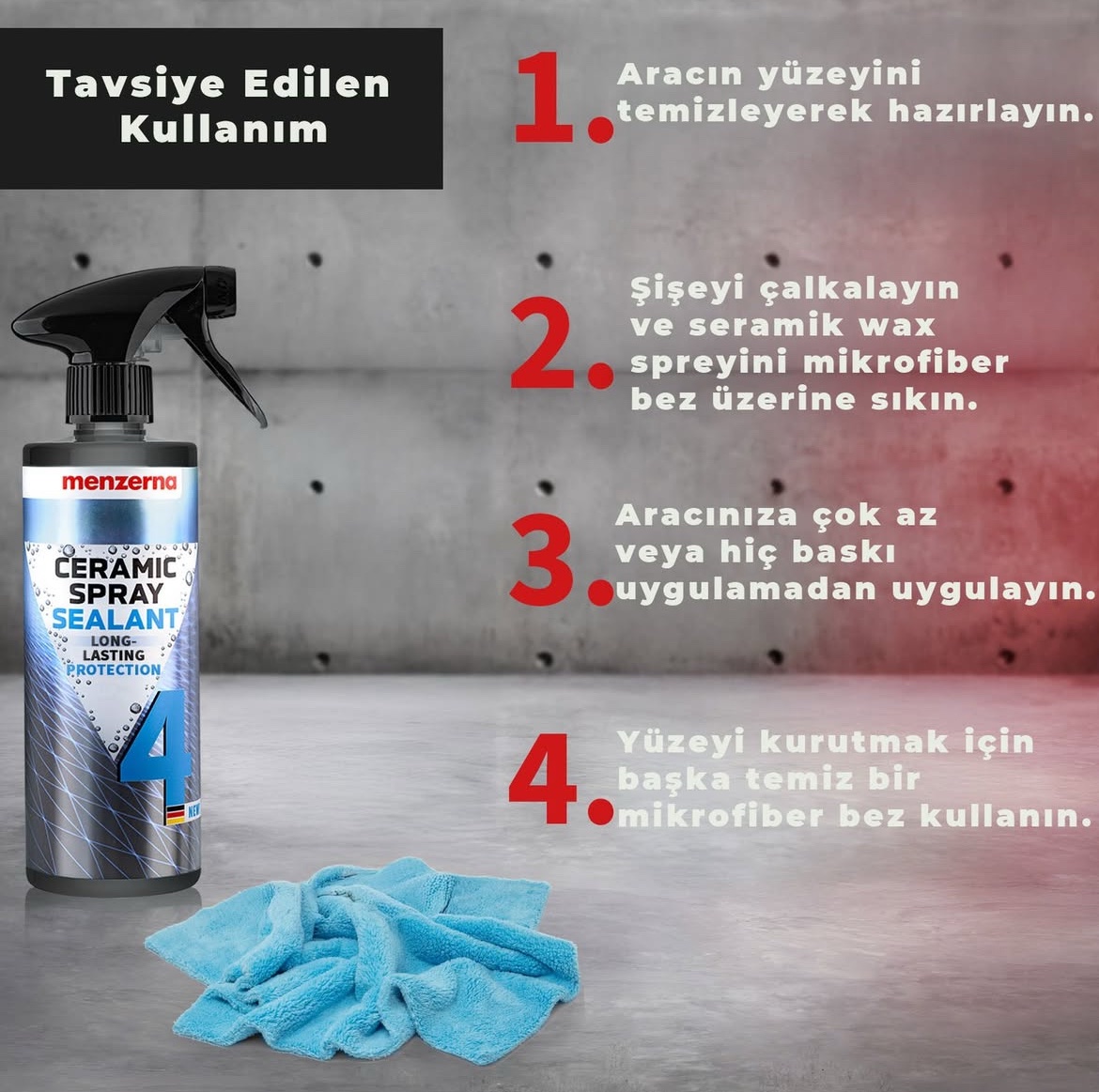 MENZERNA Ceramic Spray Sealant Seramik İçerikli Sprey Boya Koruyucu Cila – 500 ML - Görsel 2