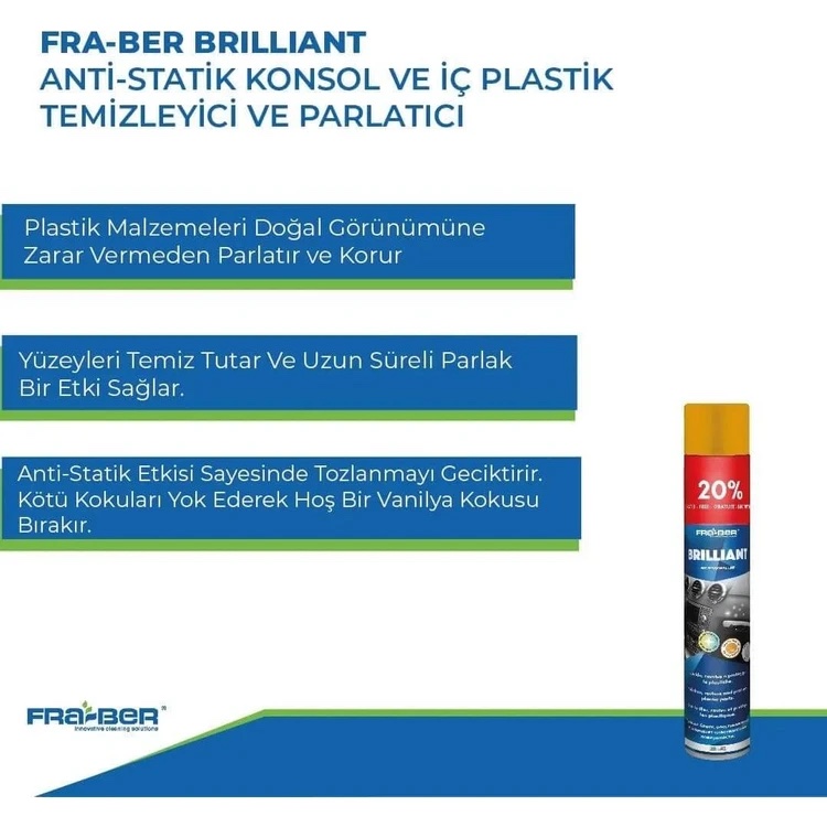 FraBer Brilliant Vinil , Ahşap ve İç Plastik Yenileyici ve Parlatıcı,Koruyucu 750 ml - Görsel 4